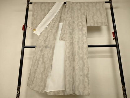 平和屋着物＊夏物　結城紬　夏結城　扇立涌文　正絹　逸品　AABF6838jd