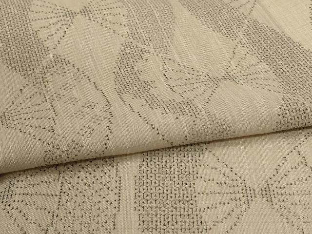 平和屋着物＊夏物　結城紬　夏結城　扇立涌文　正絹　逸品　AABF6838jd