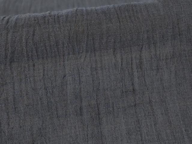 平和屋着物＊夏物 男性 小千谷ちぢみ 色無地 藍鉄色 麻 逸品 AABF6839jd