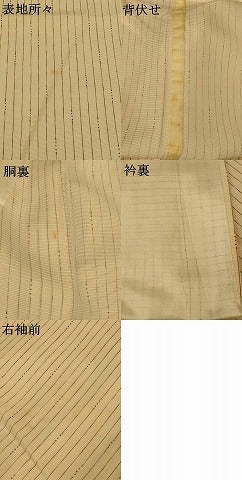 平和屋着物＊夏物　小紋　絽　変わり縞　正絹　逸品　AABF6845jd