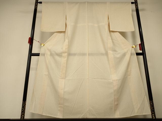 平和屋着物＊夏物　小紋　絽　変わり縞　正絹　逸品　AABF6845jd