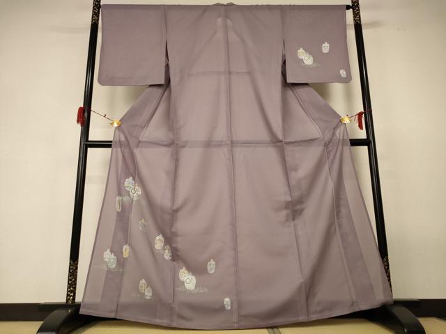 平和屋着物＊夏物 訪問着 絽 仕覆文 銀彩 洗える着物 AABF6847jd