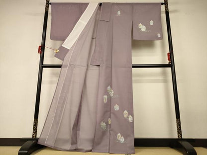 平和屋着物＊夏物 訪問着 絽 仕覆文 銀彩 洗える着物 AABF6847jd