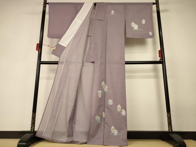 平和屋着物＊夏物 訪問着 絽 仕覆文 銀彩 洗える着物 AABF6847jd