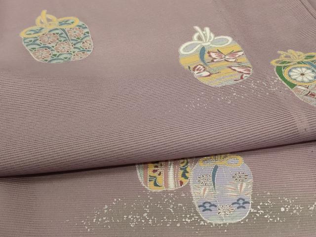 平和屋着物＊夏物 訪問着 絽 仕覆文 銀彩 洗える着物 AABF6847jd