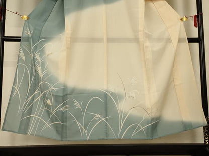 平和屋着物＊夏物 訪問着 絽 花蝶文 暈し染め 正絹 逸品 AABF6852jd