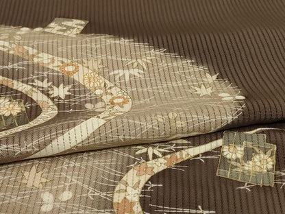 平和屋着物＊夏物 訪問着 駒刺繍 縦絽 流水花文 暈し染め 金彩 正絹 逸品 未使用 AABF6861jd