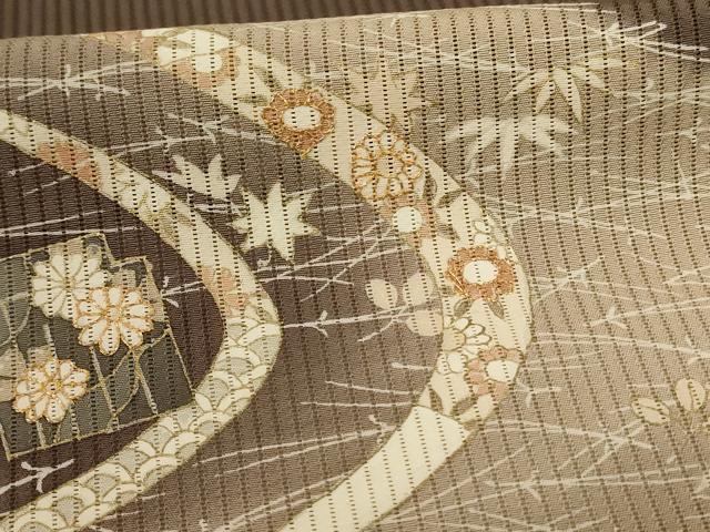 平和屋着物＊夏物 訪問着 駒刺繍 縦絽 流水花文 暈し染め 金彩 正絹 逸品 未使用 AABF6861jd