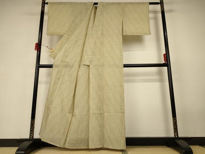 平和屋着物＊夏物 小紋 変わり縞 洗える着物 AABF6862jd