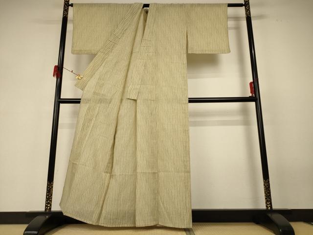 平和屋着物＊夏物 小紋 変わり縞 洗える着物 AABF6862jd