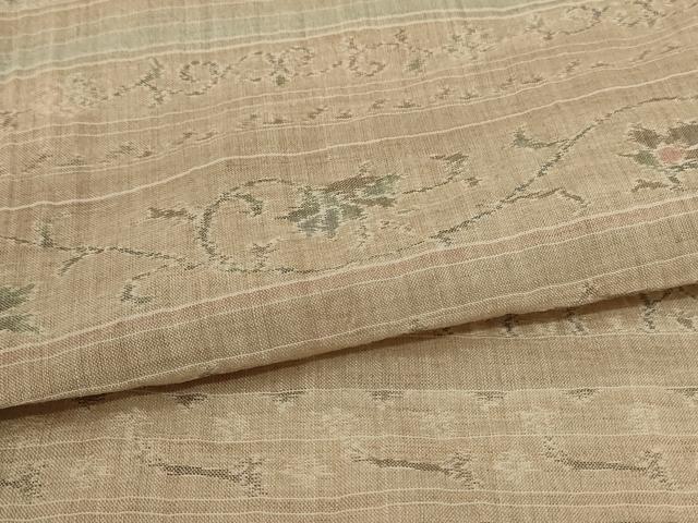 平和屋着物＊夏物 小千谷ちぢみ 花唐草文 麻 逸品 AABF6864jd