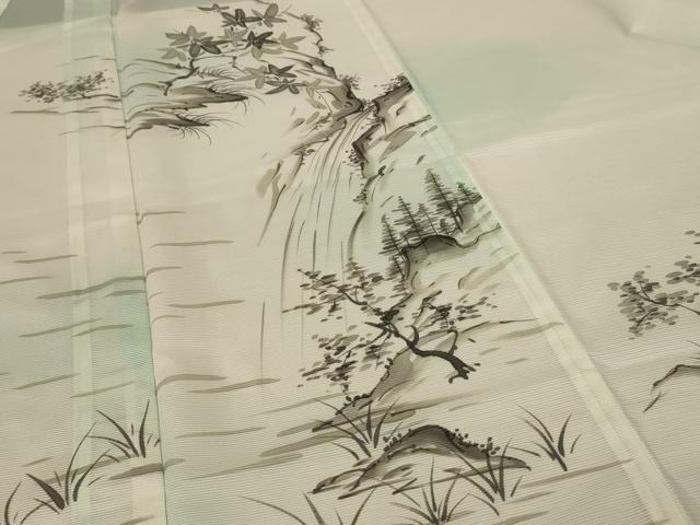 平和屋着物＊夏物 訪問着 絽 手描き 風景文 暈し染め 洗える着物 AABF6871jd