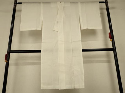 平和屋着物＊夏物 長襦袢 草花文紗 生成り色 麻 逸品 AABF6877jd