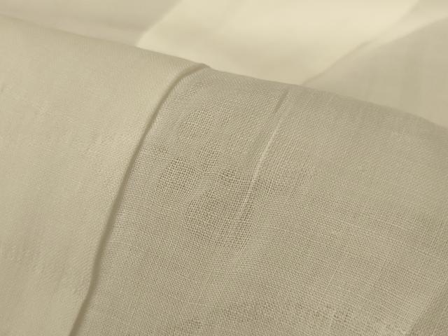 平和屋着物＊夏物 長襦袢 草花文紗 生成り色 麻 逸品 AABF6877jd