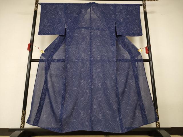 平和屋着物＊夏物　小紋　絽　ススキ　正絹　逸品　AABF6878jd