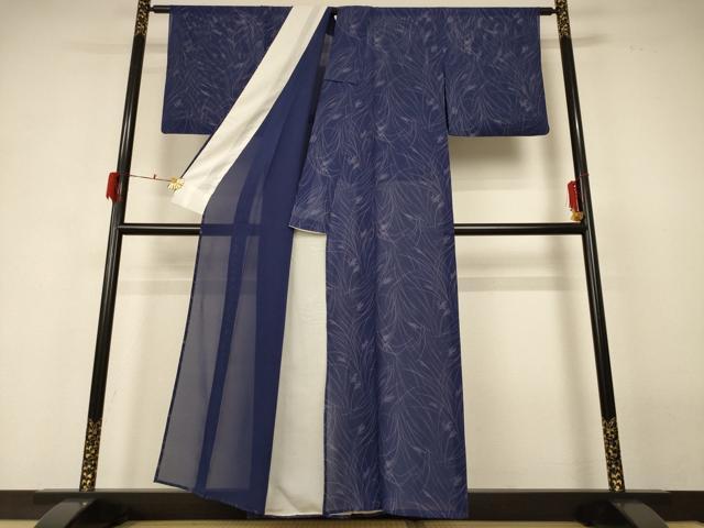 平和屋着物＊夏物　小紋　絽　ススキ　正絹　逸品　AABF6878jd