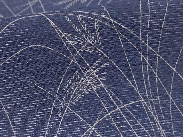 平和屋着物＊夏物 小紋 絽 ススキ 正絹 逸品 AABF6878jd
