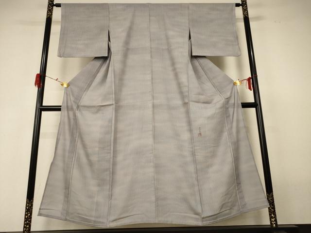 平和屋着物＊夏物 虹色創家 本郷大田子 小紋 縦絽 霞文 暈し染め 正絹 逸品 AABF6889jd