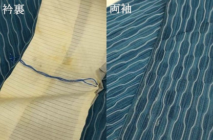 平和屋着物＊夏物 紗紬 立涌文様 正絹 逸品 AABF6890jd