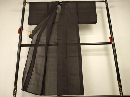 平和屋着物＊夏物 紗紬 格子 正絹 逸品 AABF6893jd