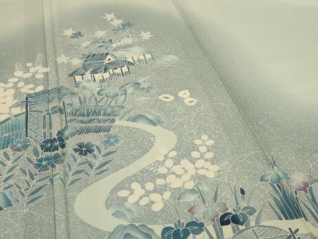 平和屋着物＊夏物 訪問着 絽 風景草花文 暈し染め 正絹 逸品 AABF6894jd