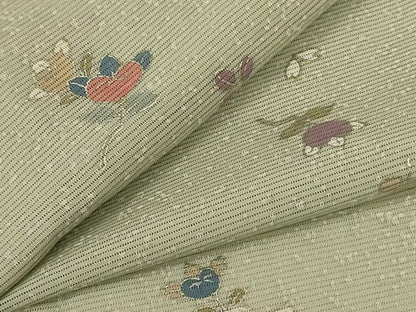 平和屋着物＊夏物 小紋 絽 草花文 銀彩 やまと誂製 正絹 逸品 AABF6896jd