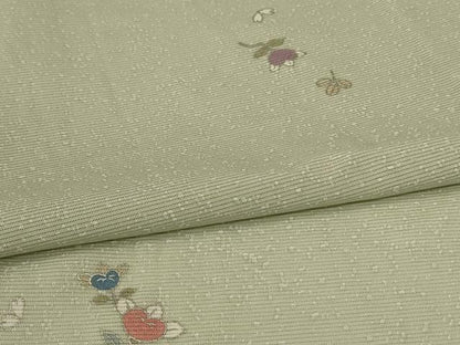 平和屋着物＊夏物 小紋 絽 草花文 銀彩 やまと誂製 正絹 逸品 AABF6896jd