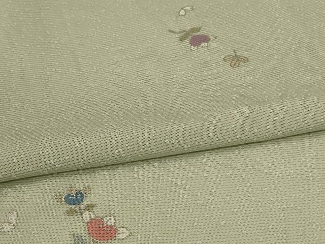 平和屋着物＊夏物 小紋 絽 草花文 銀彩 やまと誂製 正絹 逸品 AABF6896jd