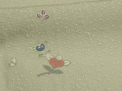 平和屋着物＊夏物 小紋 絽 草花文 銀彩 やまと誂製 正絹 逸品 AABF6896jd