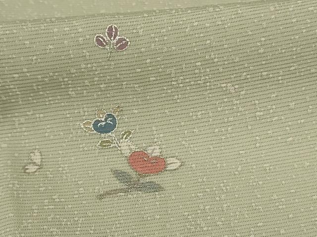 平和屋着物＊夏物 小紋 絽 草花文 銀彩 やまと誂製 正絹 逸品 AABF6896jd