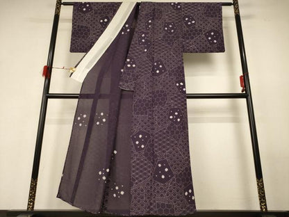 平和屋着物＊夏物 小紋 絽 絞り 切り嵌め吉祥文 正絹 逸品 AABF6898jd