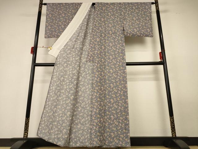 平和屋着物＊夏物 小紋 絽 草花文 正絹 逸品 AABF6901jd