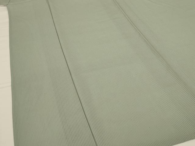 平和屋着物＊夏物 色無地 縦絽 白緑色 正絹 逸品 AABF6909jd