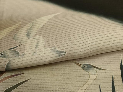 平和屋着物＊夏物 黒留袖 絽 作家物 花鳥文 暈し染め 正絹 逸品 AABF6913jd