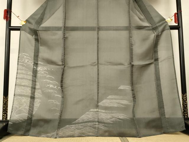 平和屋着物＊夏物 絹芭蕉 訪問着 箔散らし流水文 正絹 逸品 AABF6914jd