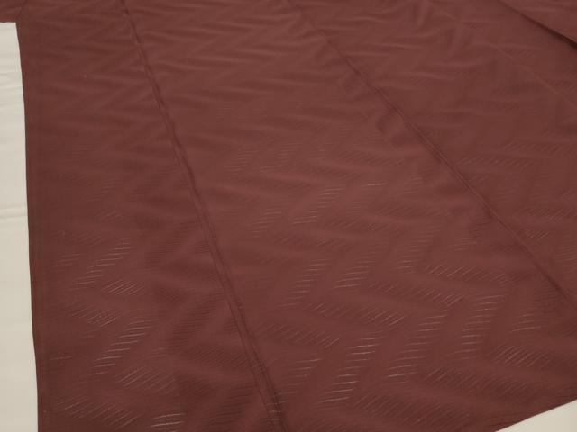 平和屋着物＊夏物 色無地 変わり絽 赤褐色 正絹 逸品 AABF6917jd