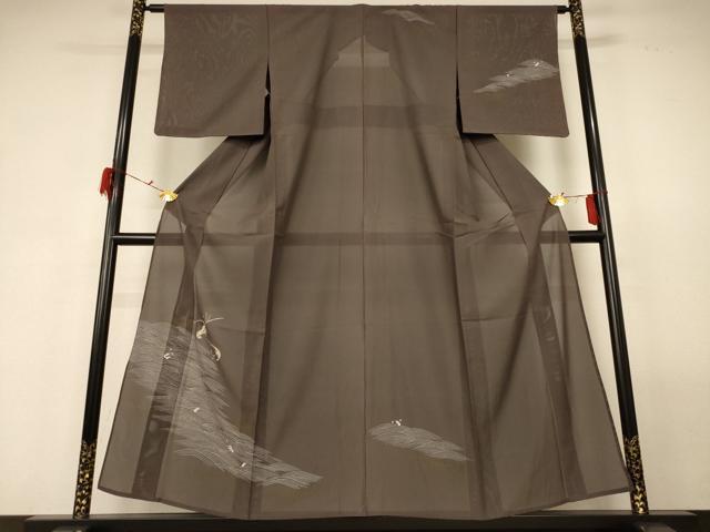 平和屋着物＊夏物 訪問着 絽 立波文 海老 金彩 正絹 逸品 AABF6919jd