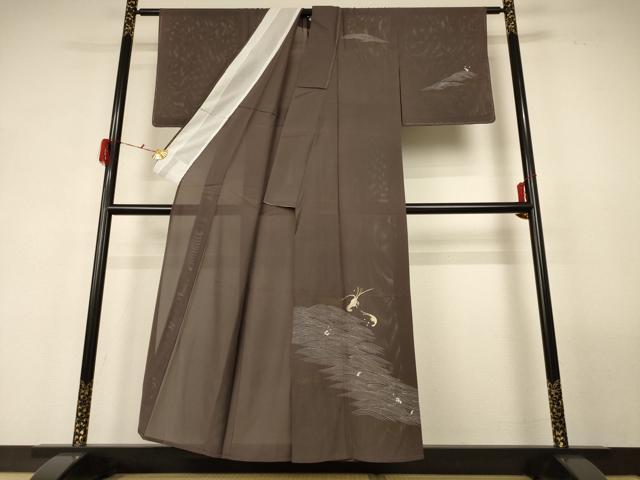 平和屋着物＊夏物 訪問着 絽 立波文 海老 金彩 正絹 逸品 AABF6919jd
