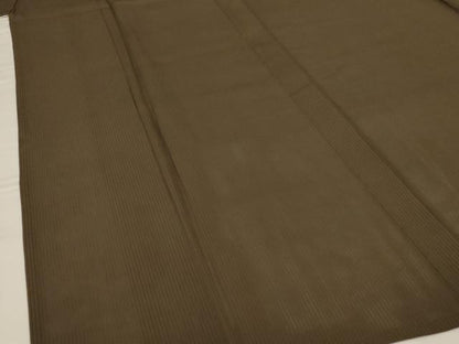 平和屋着物＊夏物　色無地　縦絽　媚茶色　正絹　逸品　AABF6920jd