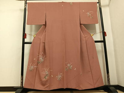 平和屋着物●訪問着 作家物 手描き 花蝶文 成り物 正絹 逸品 AABF6921ph