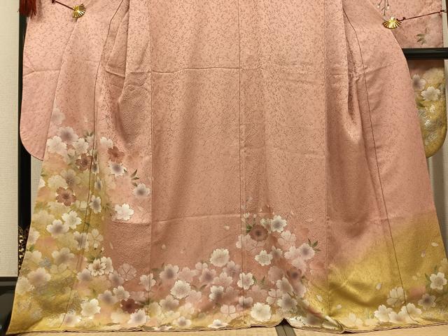 平和屋着物●豪華振袖 駒刺繍 桜 暈し染め 金銀彩 正絹 逸品 AABF6922ph