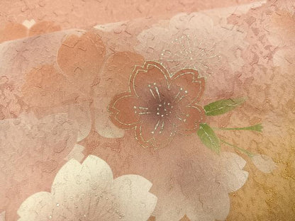 平和屋着物●豪華振袖 駒刺繍 桜 暈し染め 金銀彩 正絹 逸品 AABF6922ph