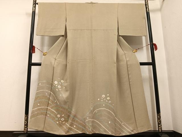 平和屋着物●訪問着 絞り 舞花文 金銀彩 正絹 逸品 AABF6924ph