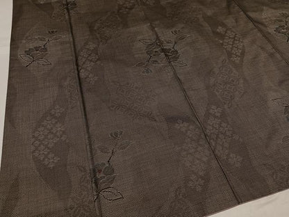 平和屋着物●本場大島紬 カタス7マルキ 枝花文 正絹 逸品 AABF6925ph