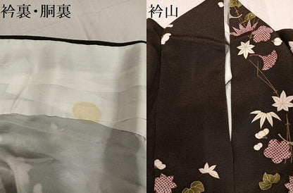 平和屋着物●上質な小紋 草花文 金彩 鬼しぼ縮緬 正絹 逸品 AABF6926ph