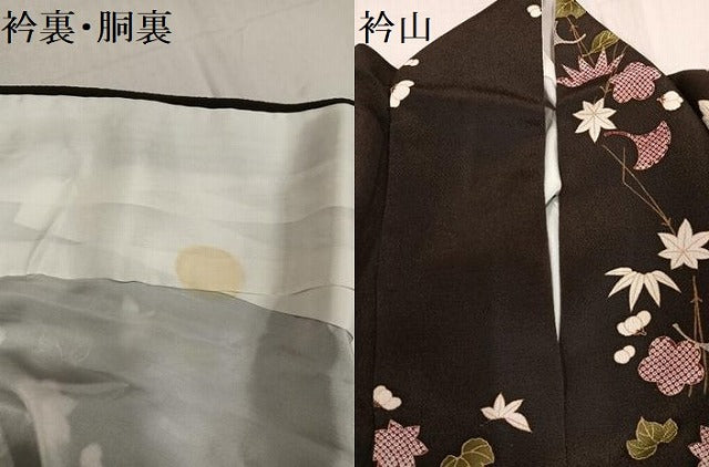 平和屋着物●上質な小紋 草花文 金彩 鬼しぼ縮緬 正絹 逸品 AABF6926ph