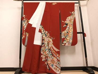 平和屋着物●豪華振袖 松竹梅花熨斗文 金彩 正絹 逸品 AABF6927ph