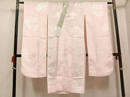 平和屋着物●振袖用長襦袢 無双仕立て 草花地紋 半衿刺繍 洗える着物 AABF6929ph