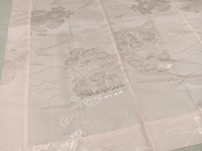 平和屋着物●振袖用長襦袢 無双仕立て 草花地紋 半衿刺繍 洗える着物 AABF6929ph