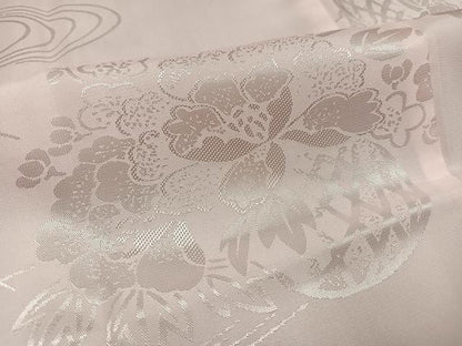 平和屋着物●振袖用長襦袢 無双仕立て 草花地紋 半衿刺繍 洗える着物 AABF6929ph